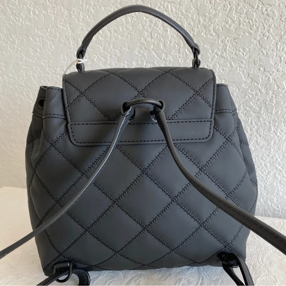 Tory Burch black quilted backpack